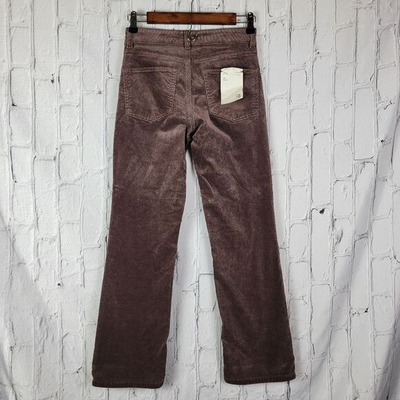 Pilcro Anthropologie The Yaya mink brown mid rise corduroy crop flare pants jean - Picture 6 of 13